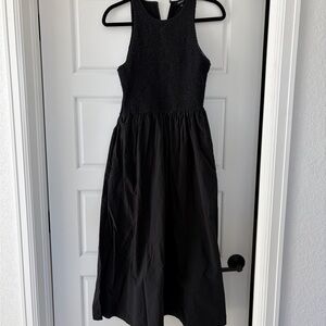Madewell Black Sleeveless Midi Dress